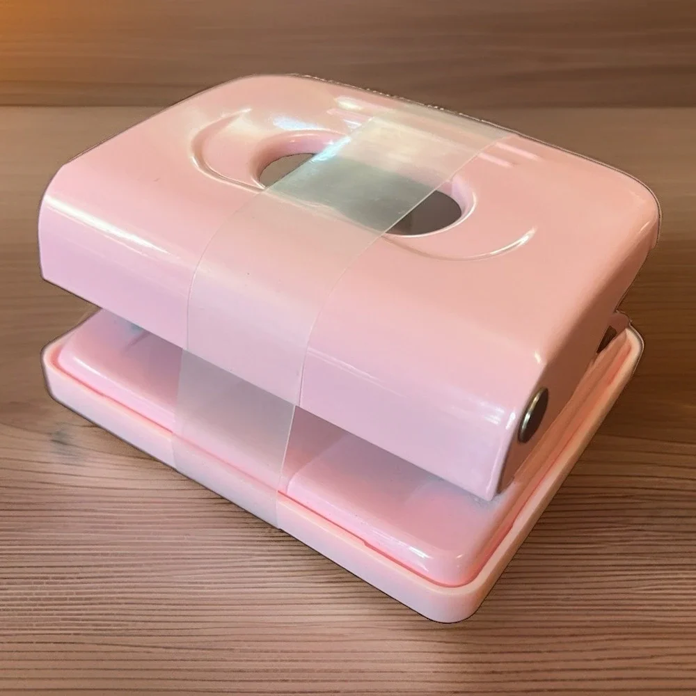 Compact PINK 2 Hole Paper Punch 1/4 Inch